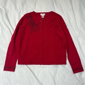 Vintage Northern Reflections‎ Red Zip-Up Cardigan